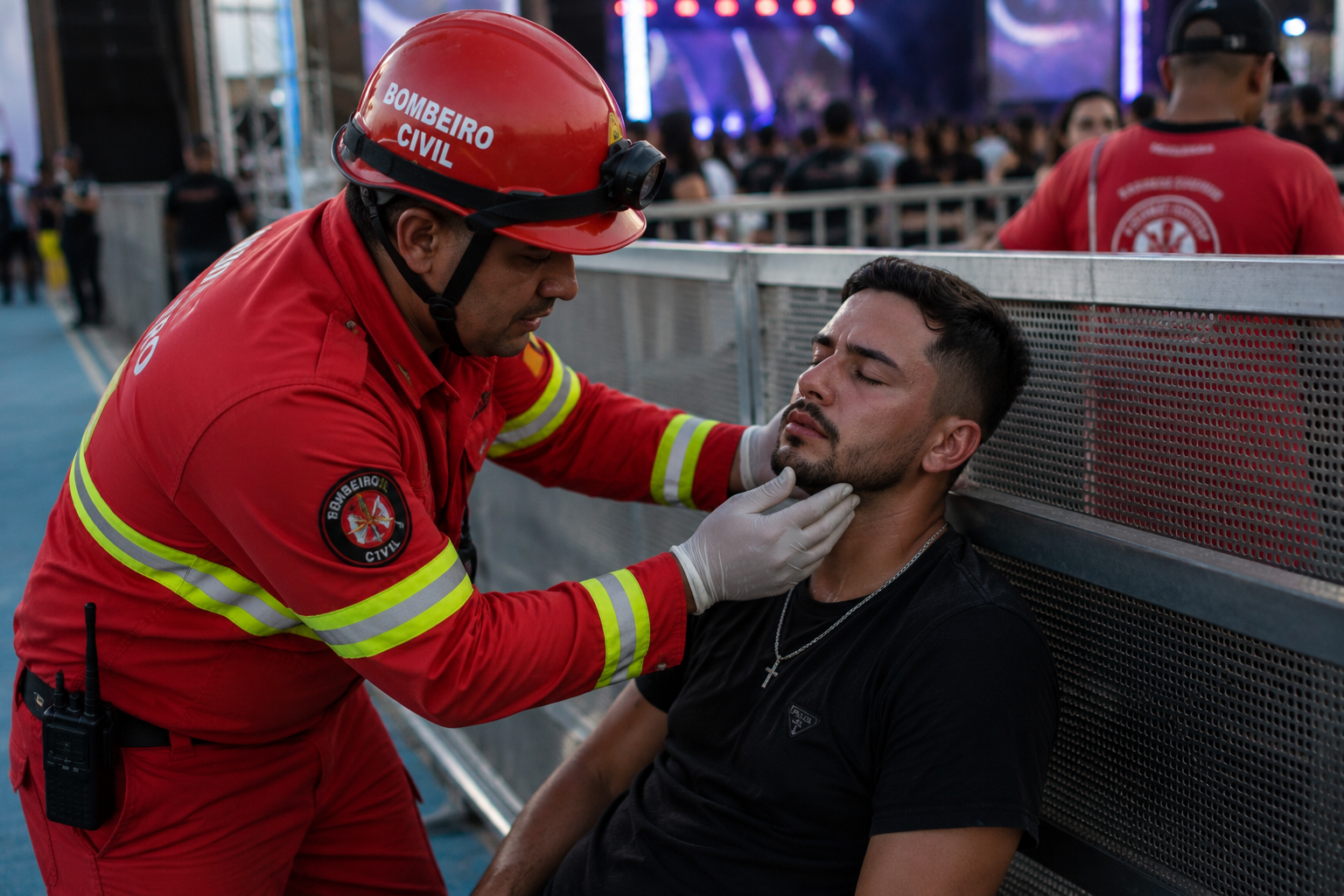 Bombeiro Civil em evento de grande porte